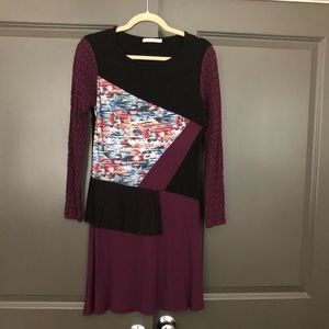 Maloka size 4 purple patchwork dress